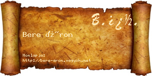 Bere Áron névjegykártya